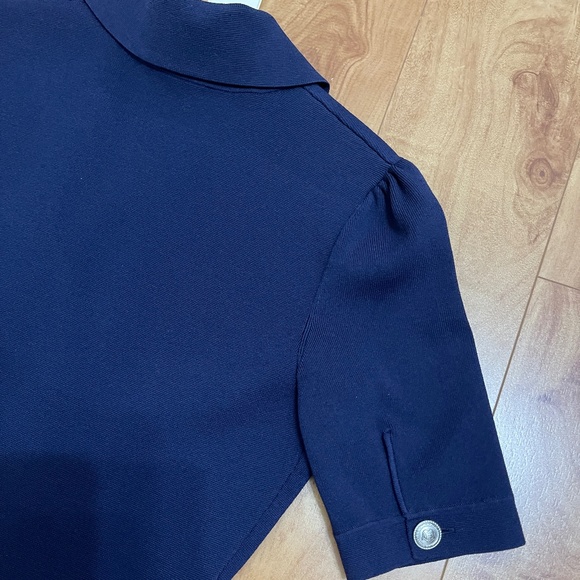 Maje Ralazer Navy Blue Stretch Knit Blazer Dress New With Tags size 38 EU - Picture 6 of 14